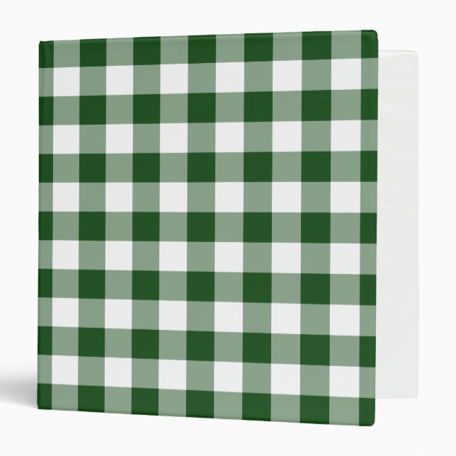 Green and White Gingham Pattern Binder (Front/Inside)