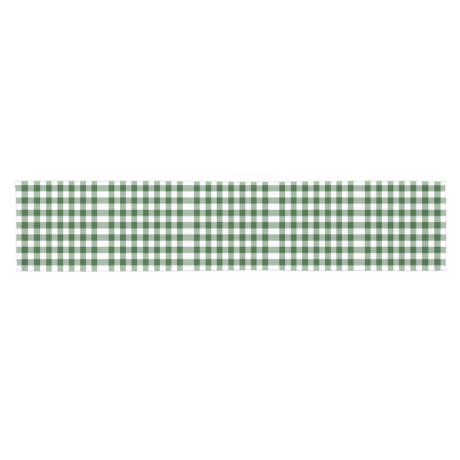 Green and White Gingham Pattern Table Runner (Horizontal)