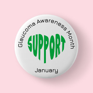 Green And White Glaucoma Awareness Month 2 Inch Round Button