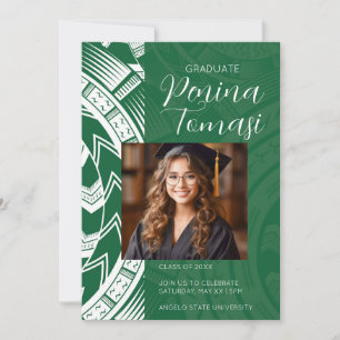 Green and White Invitation