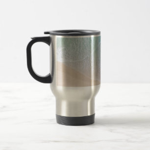 Green And White Lace Beach Sand and Seashore Travel Mug