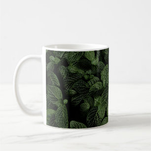 GREEN AND WHITE LEAF PLANT COFFEE MUG