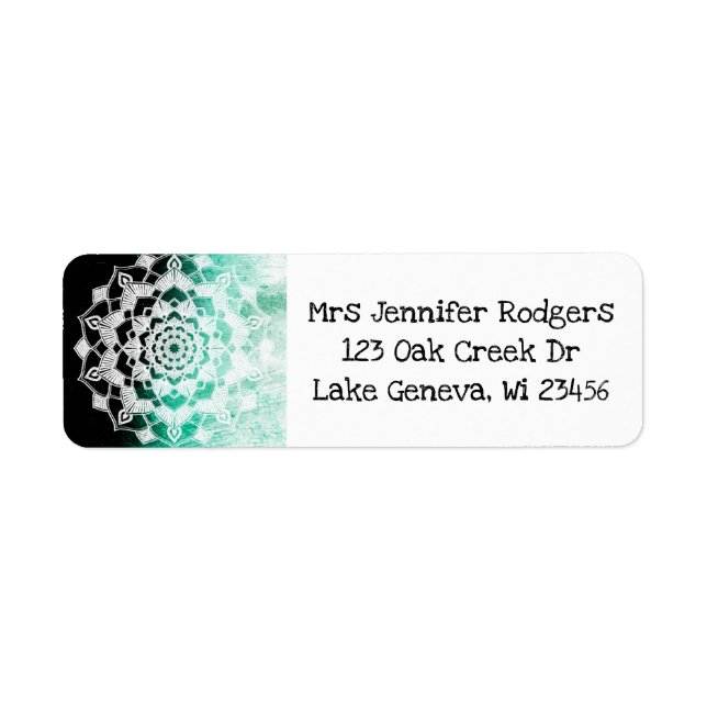 Green  and White Mandala Abstract (Front)