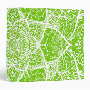 Green and White Mandala - Loergann in Ginkgo Binder