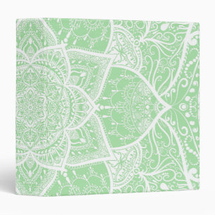 Green and White Mandala - Loergann in Seafoam Binder