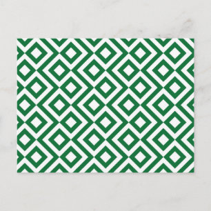 Green and White Meander Postcard