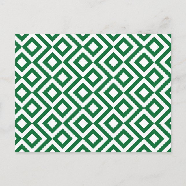 Green and White Meander Postcard (Front)