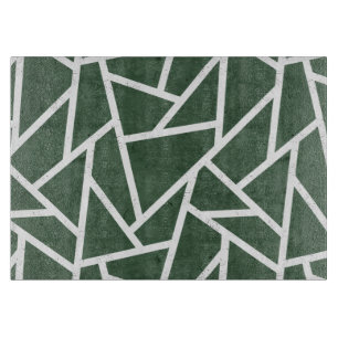 Green and white mosaic pattern cutting board
