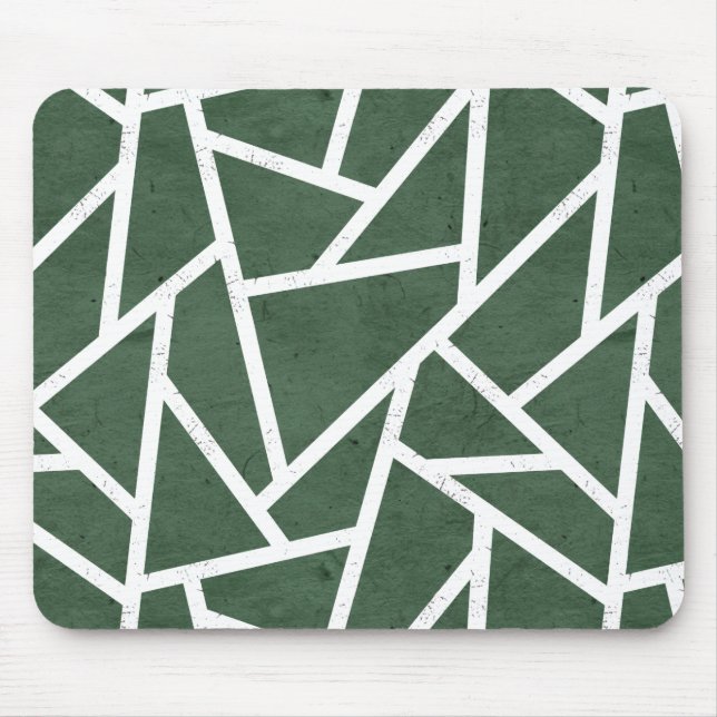 Green and white mosaic pattern mouse pad (Front)