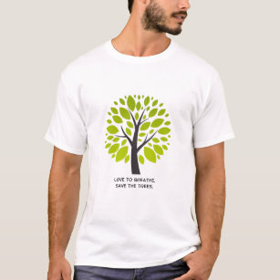 Green and White Natural Eco-Friendly Casual Wear T-Shirt