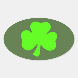 Green and white oval shamrock stickers