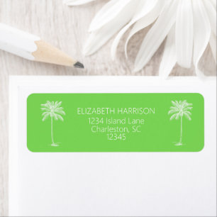 Green and White Palm Trees Adresse de retour