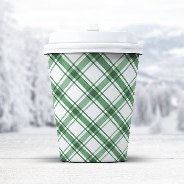 Green and White Paper Cups (Green and White Paper Cups
)