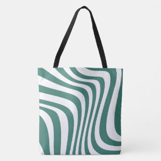 Green and white pattern Tote