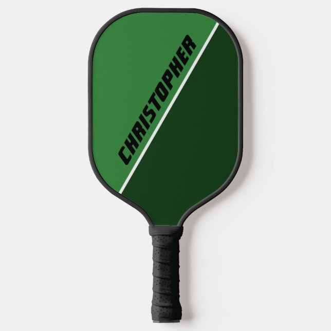 Green And White Personalized Custom Pickleball Paddle (Front)