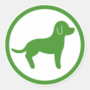 Green And White Pets Welcome Classic Round Sticker