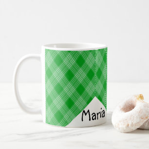 Green and White Plaid Mug