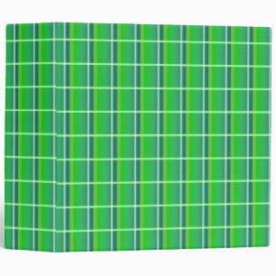 Green and White Plaid Pattern Binder