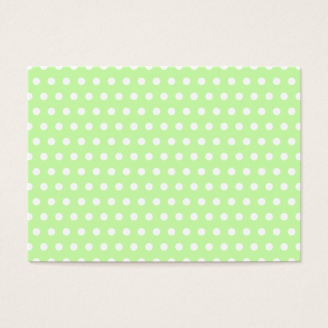 Green and White Polka Dot Pattern. Spotty. (Front)