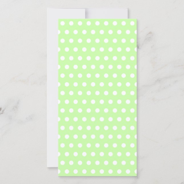 Green and White Polka Dot Pattern. Spotty. (Front)