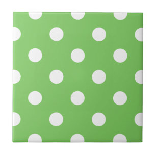 Green and white polka dot pattern tile