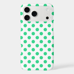 Green and white polka dots
