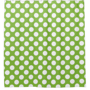 Green and white polka dots