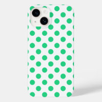 Green and white polka dots