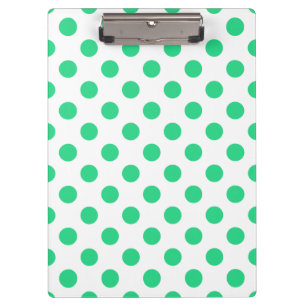 Green and white polka dots clipboard