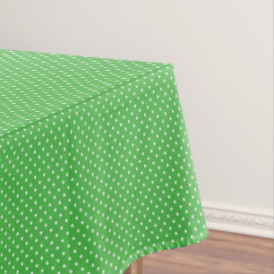 Green and White Polka Dots Tablecloth