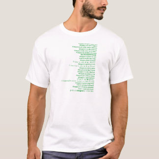 Green and White Polyglot T-Shirt
