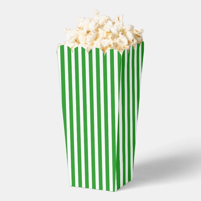 Green And White Popcorn  Favor Box (Popped)