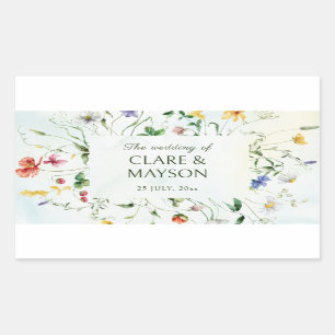 Green and White Romance Rustic Summer Wedding Sticker