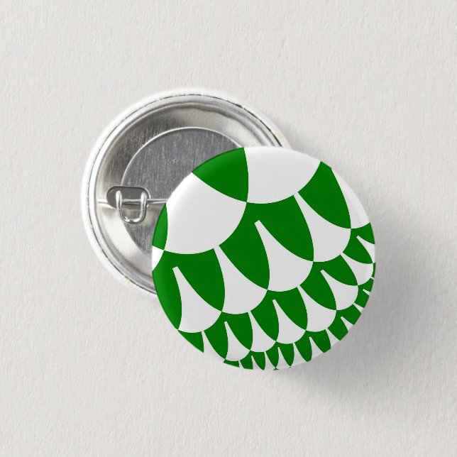Green and White Scales 1 Inch Round Button (Front & Back)