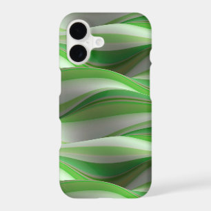green and white shadowed wave pattern