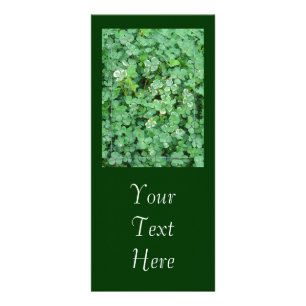 Green and White Shamrocks 'Customizable Rack Card