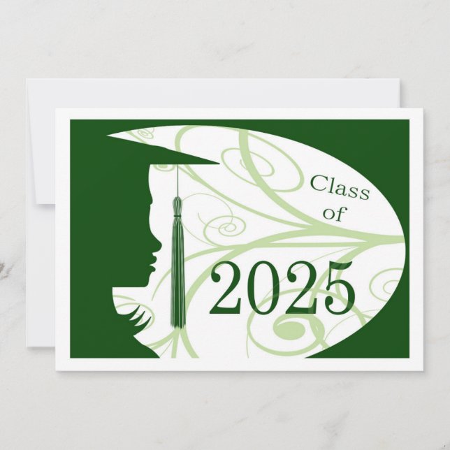 Green and White Silhouette 2025 Card (Front)