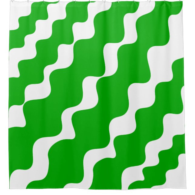 Green and white slanting waves pattern  (Front)