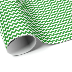 Green and White Small Chevron Wrapping Paper