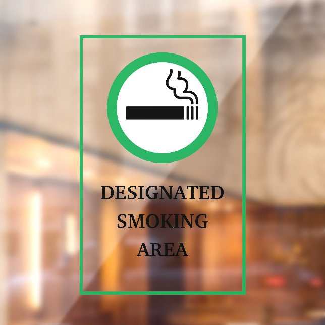 Green and White Smoking Area Metal A-Frame Window Cling (Sheet 2)