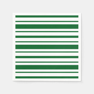 Green and White Stripe Pattern Napkin