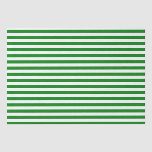 Green and White Striped Christmas or All Occasion Tissue Paper (Front)