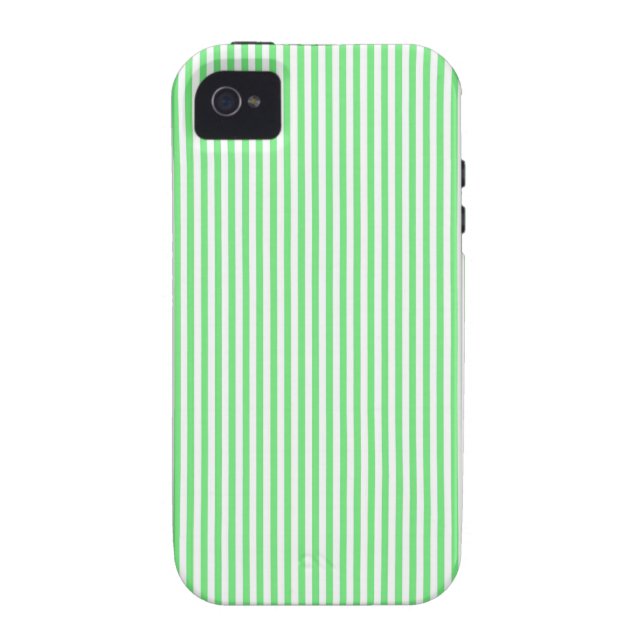 Green and White Stripes Case-Mate iPhone Case (Back)