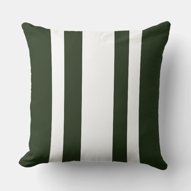 Green And White Stripes Decorator   Throw Pillow (Front)
