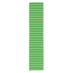 Green and White Stripes Design Short Table Runner