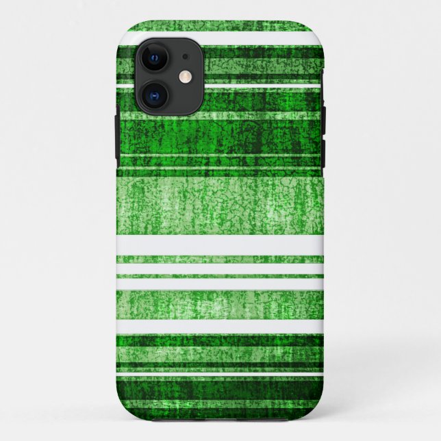 Green and White Stripes grunge texture Case-Mate iPhone Case (Back)