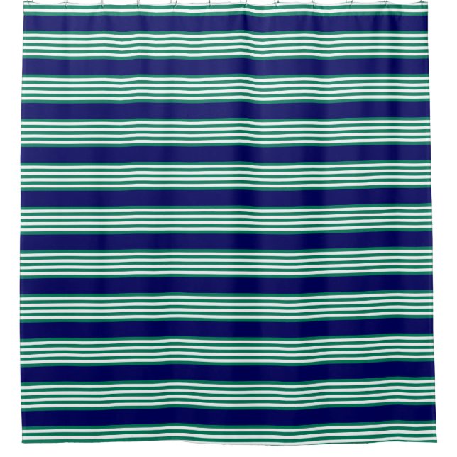 Green and white stripes pattern with navy blue (Front)