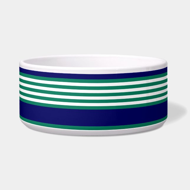 Green and white stripes pattern with navy blue (Front)