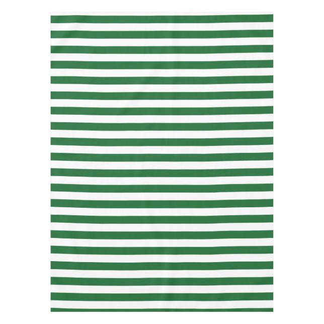 Green and White Stripes Tablecloth (Front)