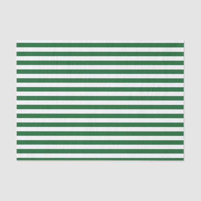 Green and White Stripes Tissue Paper (Front)